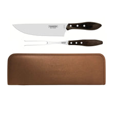 Load image into Gallery viewer, Tramontina 3 Pce Carving Set w/ Leather Pouch - knife, fork, case
