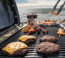 Load image into Gallery viewer, Weber Traveler Stealth Bundle Includes Half Griddle
