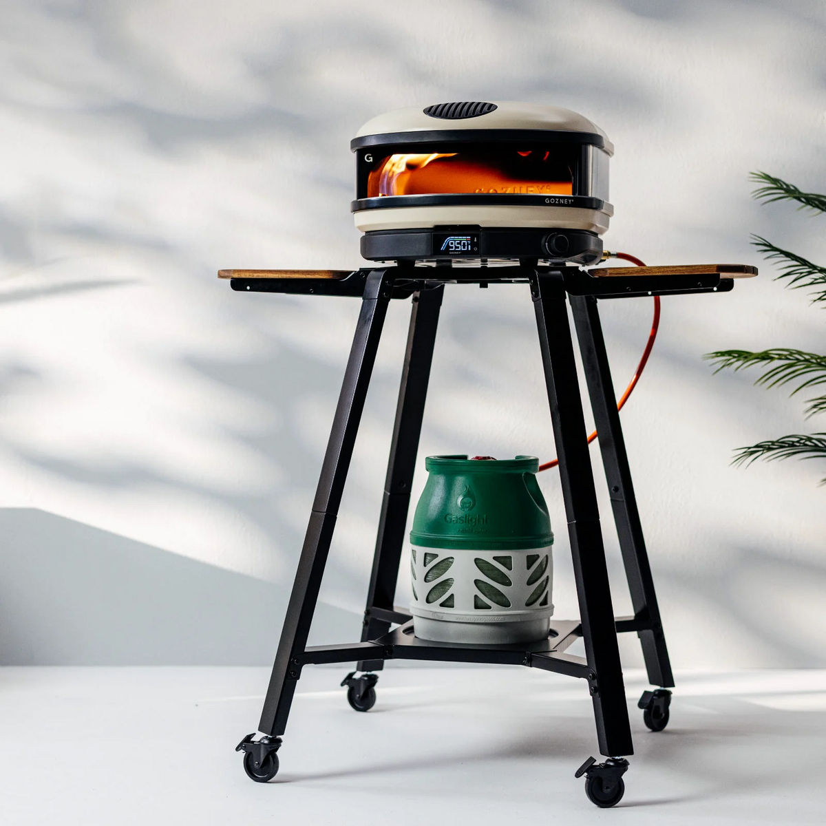 Gozney Arc Stand for pizza oven, sturdy metal stand with a sleek design, perfect for supporting Gozney pizza ovens outdoors.