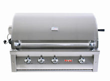 Load image into Gallery viewer, Grandfire Deluxe 42 Flame Failure in-built bbq head with Sear Burner SS Grill hotplate briquette Burner Cover double mounted halogen Lights LED System back burner Rotis Kit