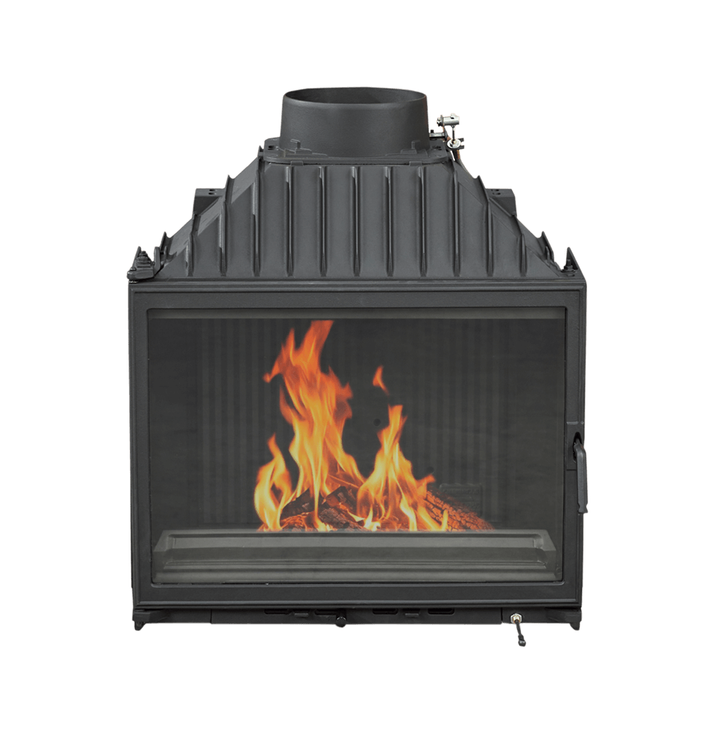 Cheminees Philippe 692 wood fireplace with swing door, heats up to 220 sqm, modern design for cozy home heating.