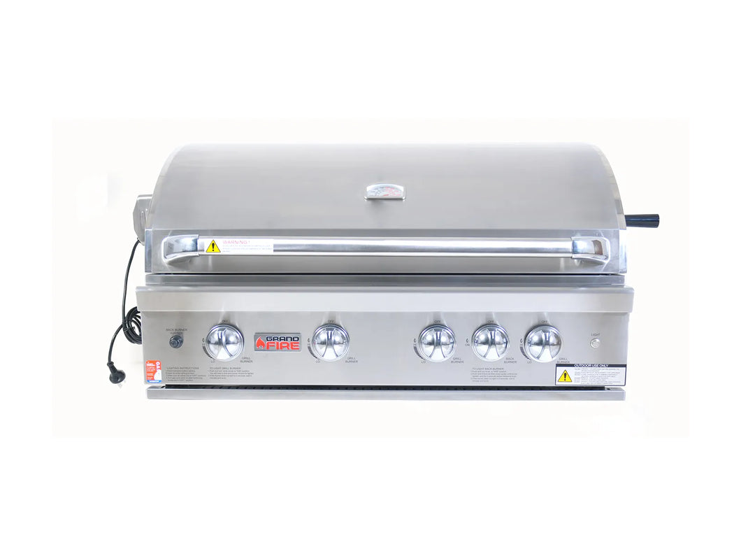 Grandfire Classic 38 In-built BBQ Head SS Grill & Hotplate