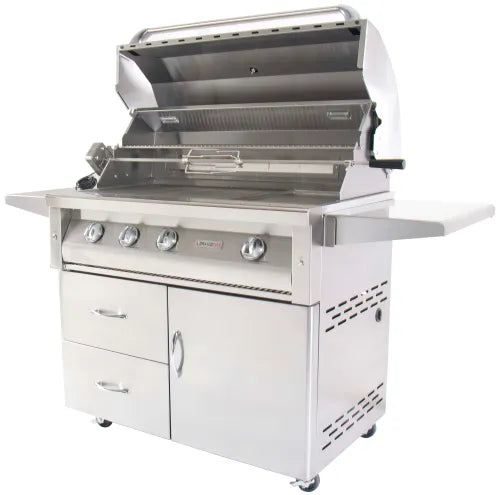 Grandfire Deluxe 42 BBQ on Cart with two shelves