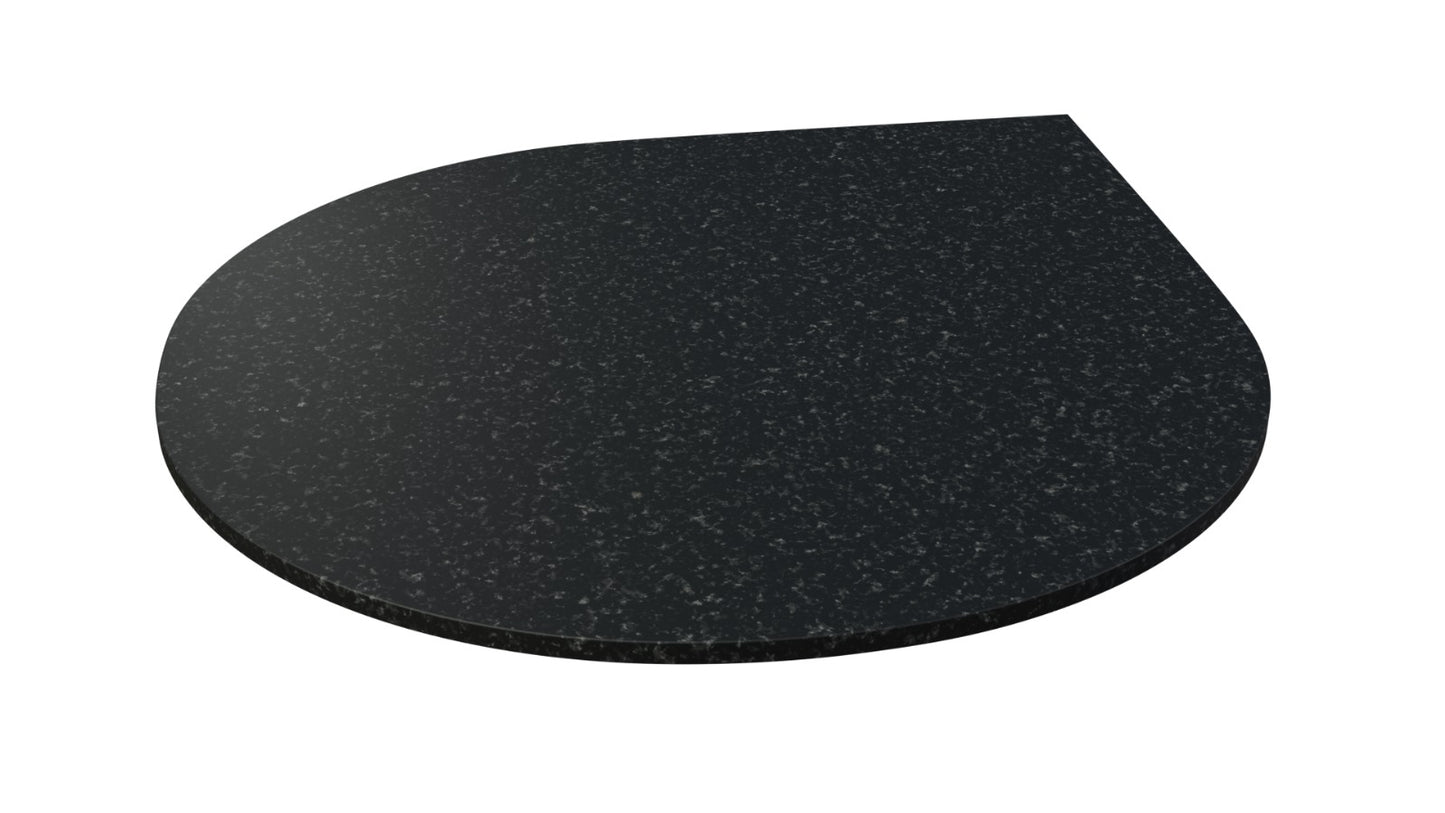 Haus Fire Tear Drop Hearth in urban black granite, 1050x1050x20mm, designed for modern fireplaces and indoor heating.
