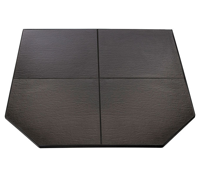 Kent Maxiheat Hearth 1m x 1m Matt Grey Cut Off Edge Metal Edge