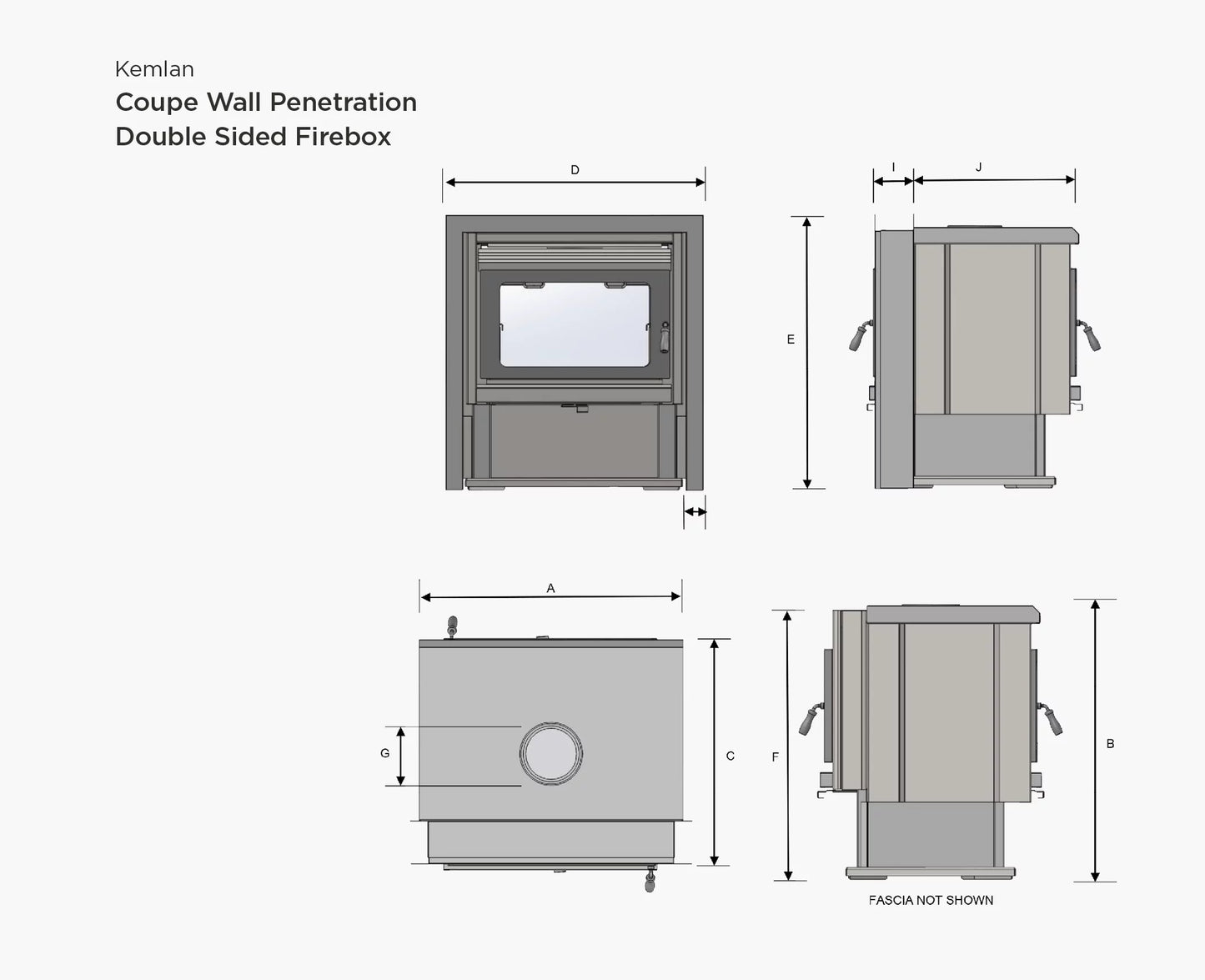 Kemlan Coupe Wall Penetration Wood Fireplace Inc Fan Must Add Fascia