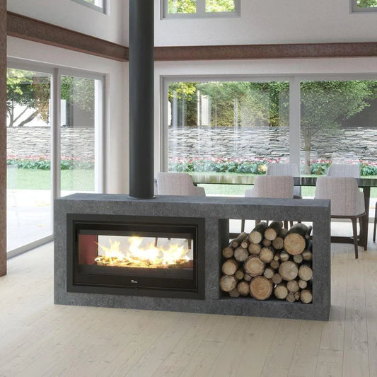 Lacunza Nickel 1000 Inbuilt D/S Wood Fireplace