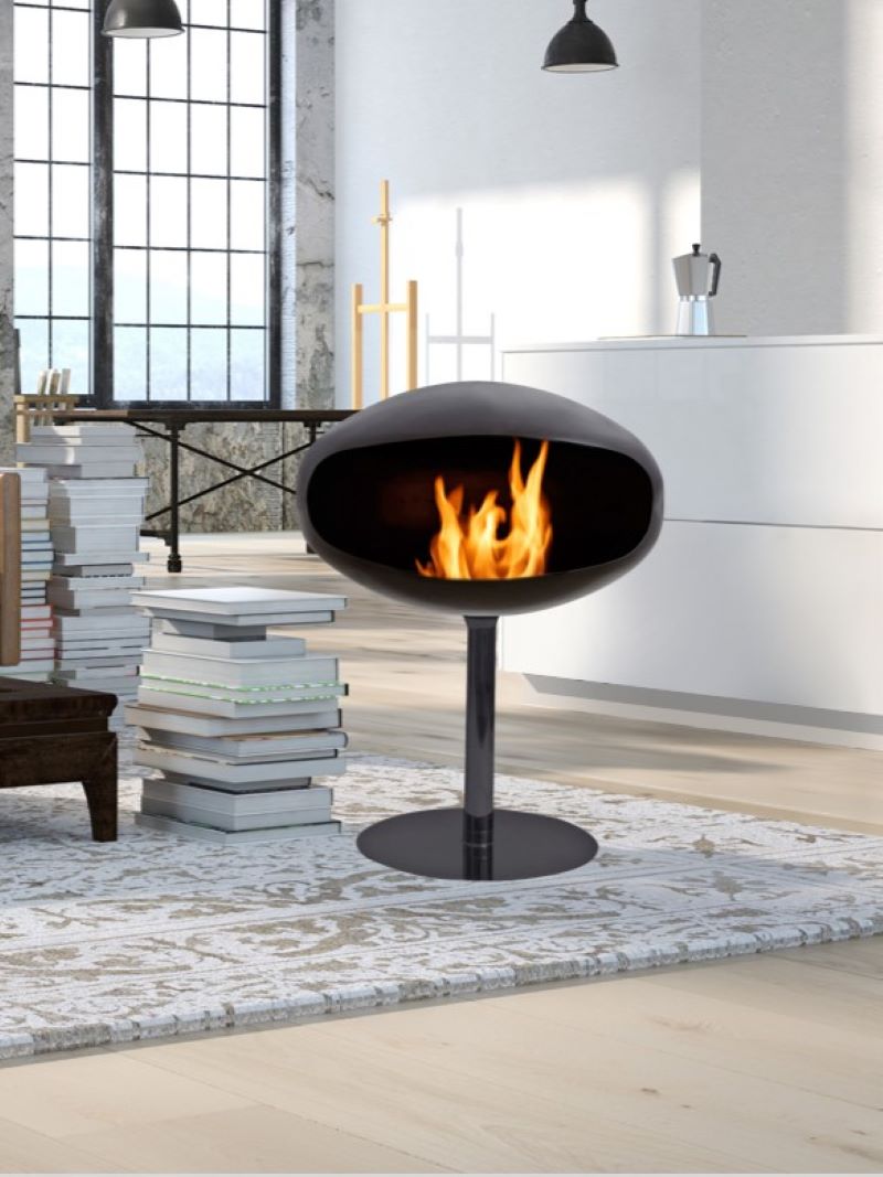 Cocoon Fires Pedestal Black Stand