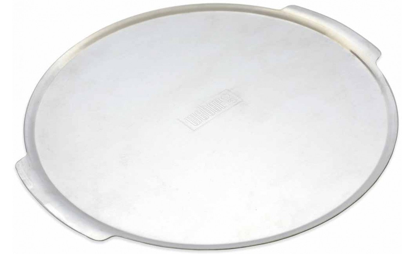 Large Weber Easy-serve pizza tray, 36.5cm, with a non-stick surface, designed for baking and serving delicious homemade pizzas.