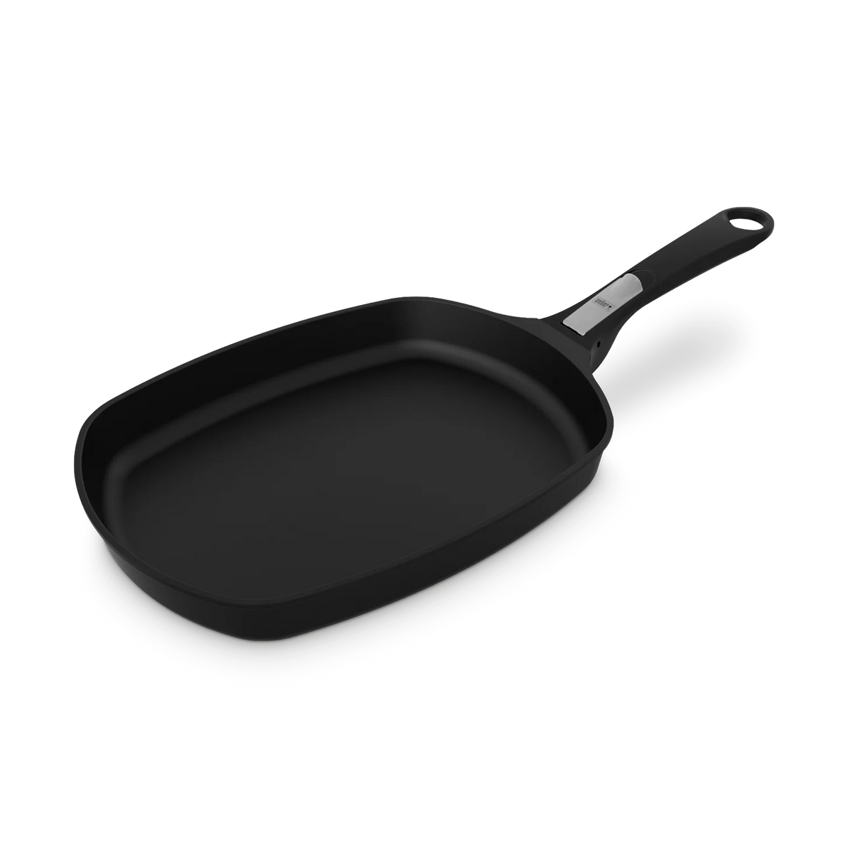 Small Weber Q/Weber Ware frying pan with non-stick surface, ideal for grilling and stovetop cooking.