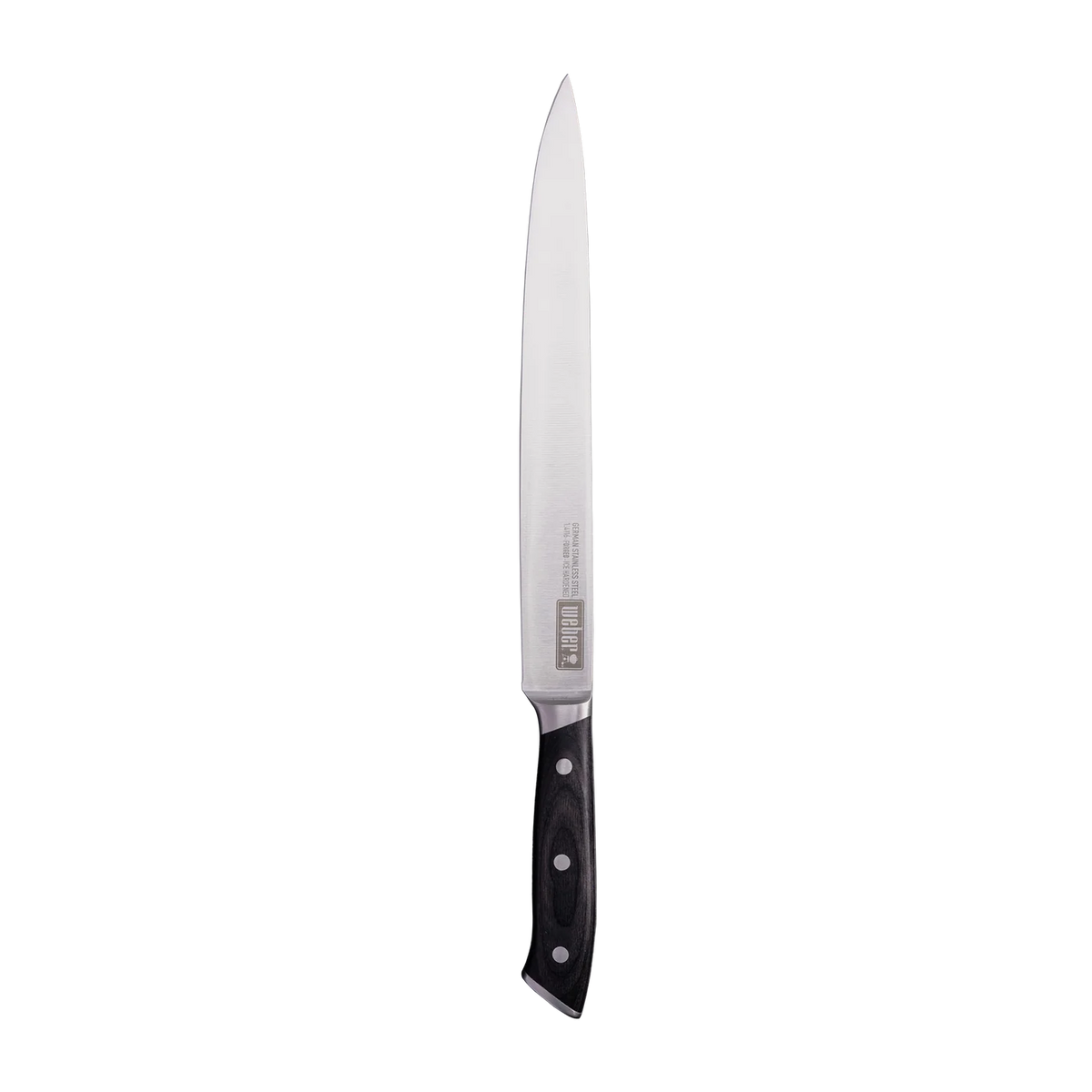 Weber carving knife with a sharp stainless steel blade and ergonomic handle, ideal for slicing meats and roasts.
