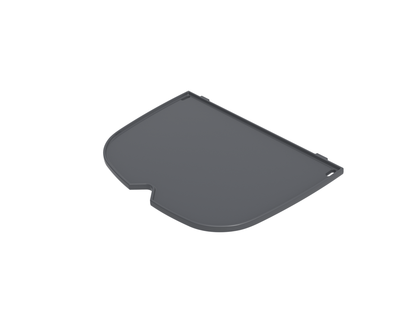 Weber Baby Q Half hotplate for grill, showing a compact stainless steel cooking surface with heat zones.