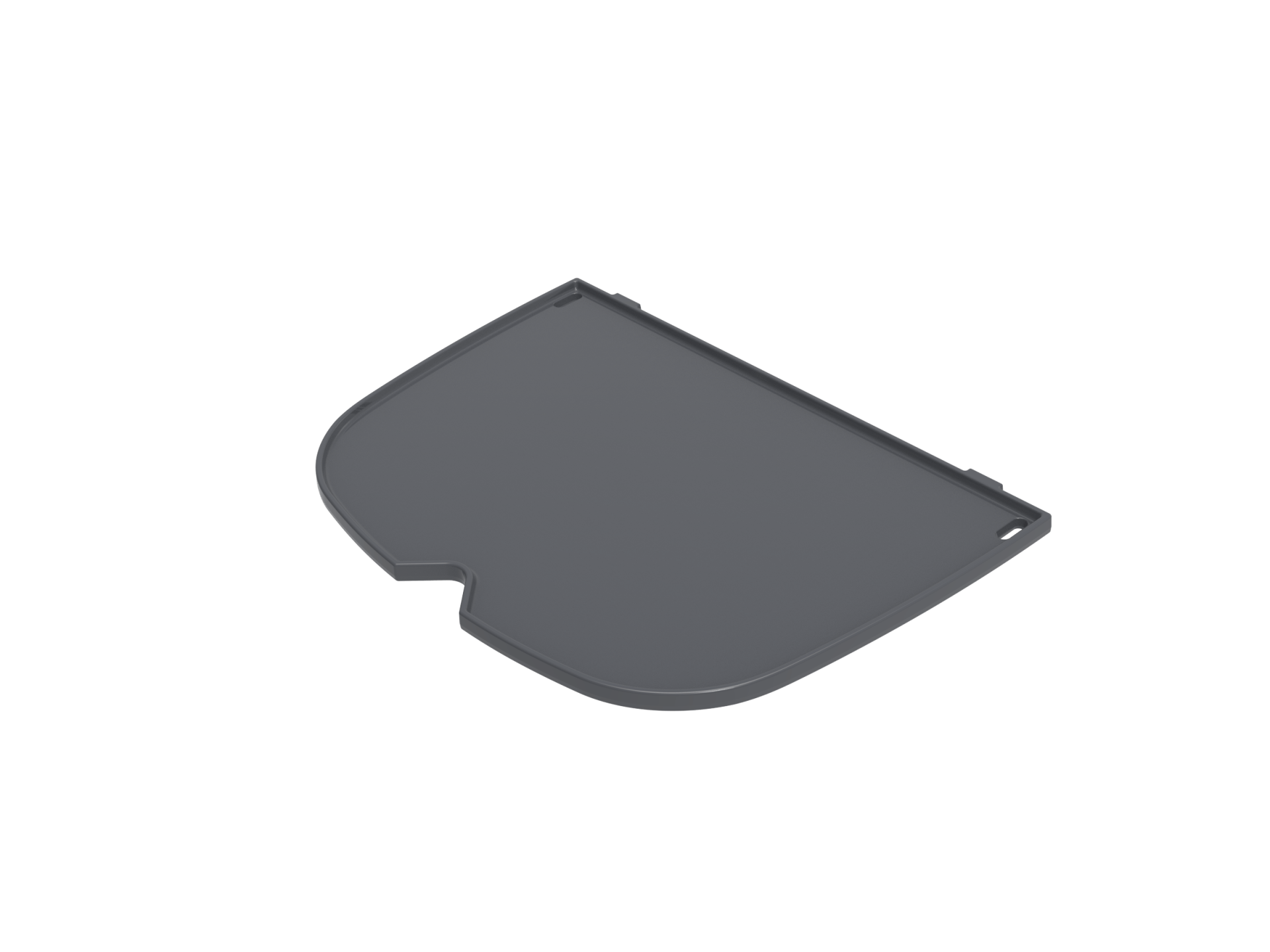 Weber Baby Q Half hotplate for grill, showing a compact stainless steel cooking surface with heat zones.