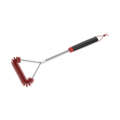 Large Weber Cold Cleaning Grill Brush for BBQ and fireplace maintenance, featuring durable bristles for cleaning grill grates.