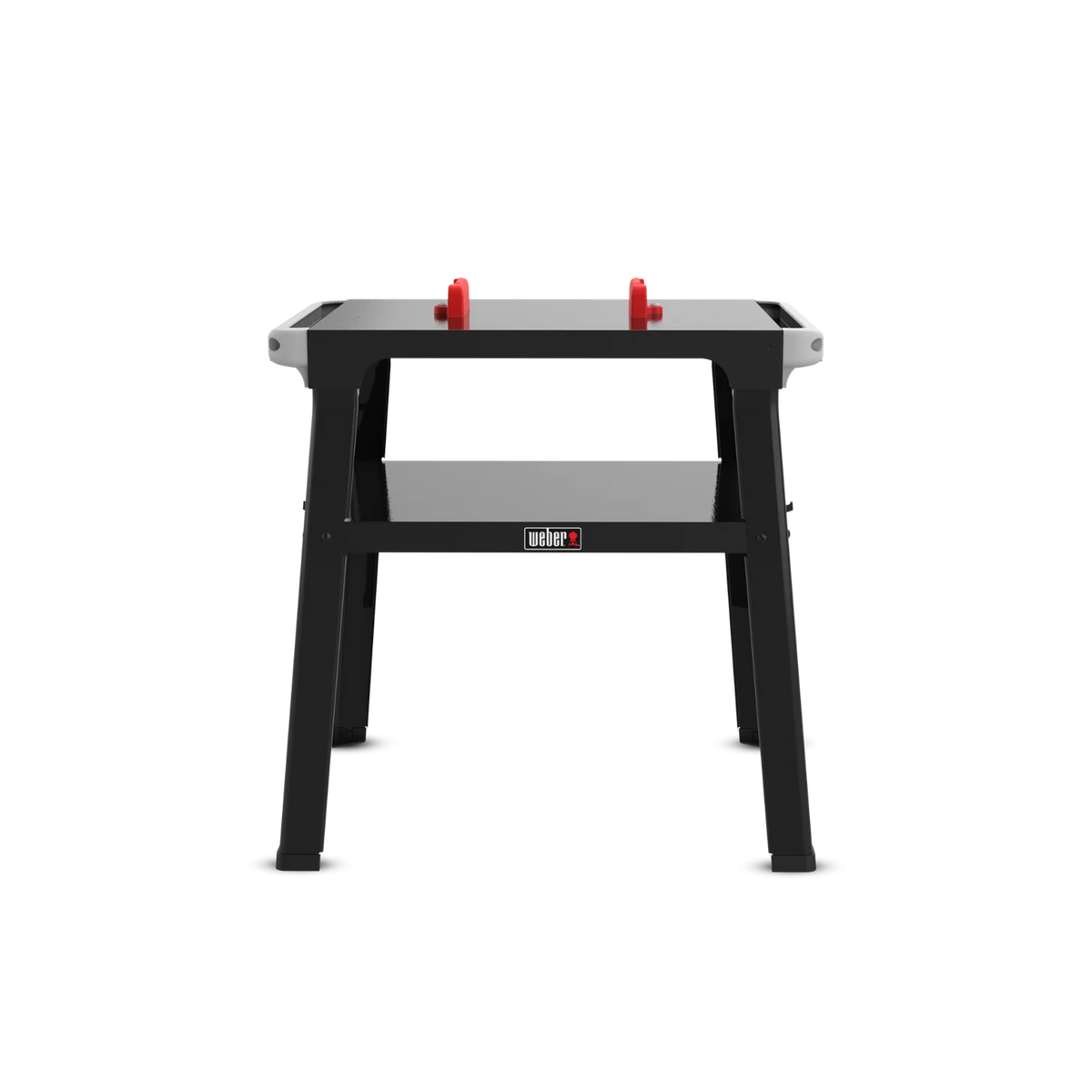 Front view of Weber Lumin Stand, a sturdy cart designed for outdoor BBQ and fireplace accessories.