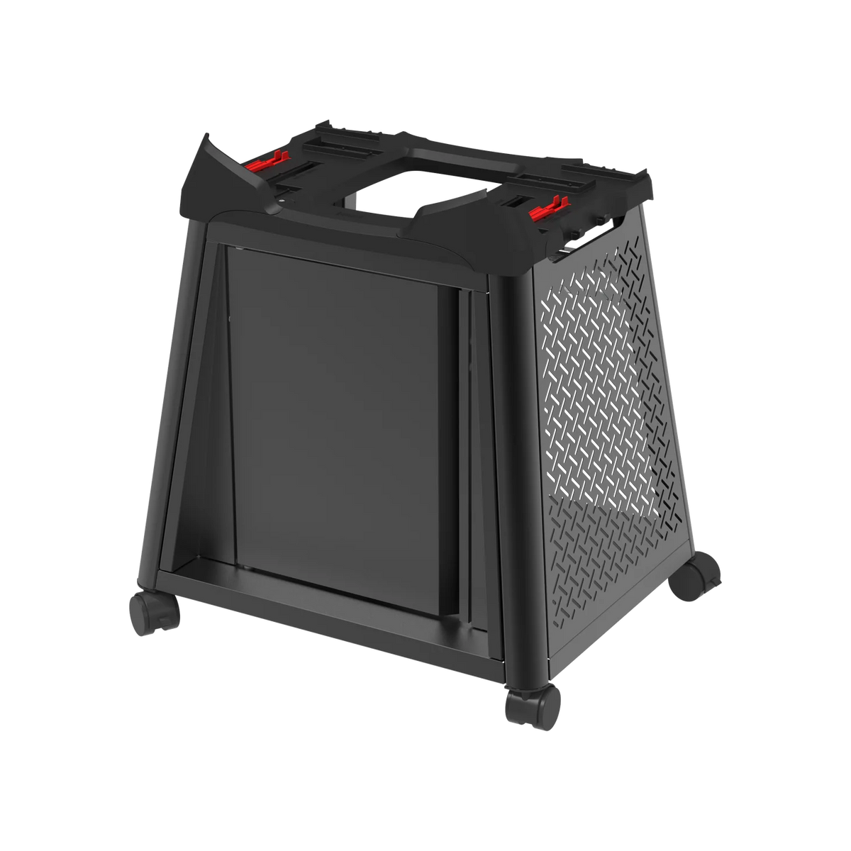 Weber Baby Q/Weber Q Premium Cart for gas grill, durable metal frame with wheels and storage space for outdoor cooking accessories.