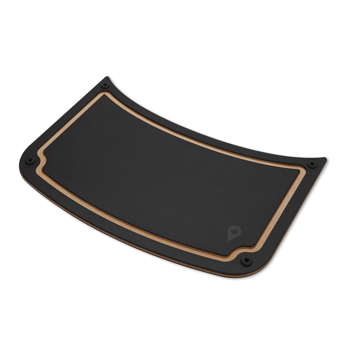 Black Weber Prep and Serve Board, a traveler accessory with a sleek design, ideal for food prep and serving on the go.