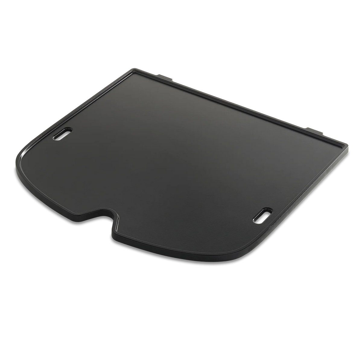 Weber Traveler Griddle accessory for portable grills, showing a compact, black griddle surface ideal for outdoor cooking.