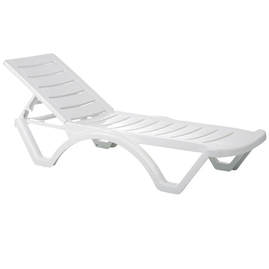 Furnlink Siesta Aqua Sunlounger - White (1 Year Warranty)