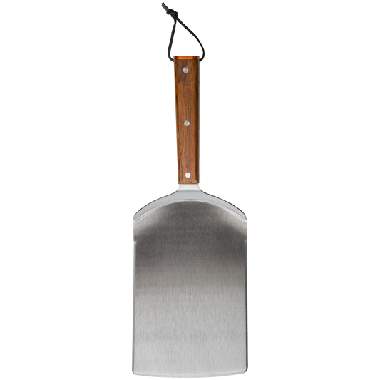 Large BBQ meat and fish spatula by BBQ and Fireplace Centre, stainless steel spatula for flipping and serving grilled meats and fish.