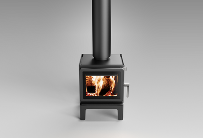 Blaze Z1 LEGS wood fireplace stand showing black metal legs and frame for supporting a Blaze Z1 LEGS wood stove.