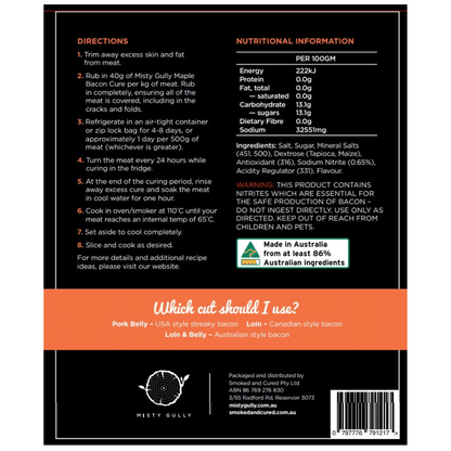 Misty Gully Maple Bacon Cure 1KG