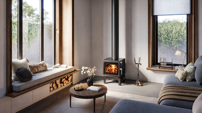 Blaze Z1 LEGS wood fireplace stand with four sturdy legs, designed to elevate and support Blaze Z1 wood-burning fireplace.