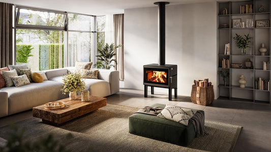 Blaze Z3 LEGS fireplace wood stove with sturdy metal legs for secure support and stable placement indoors.