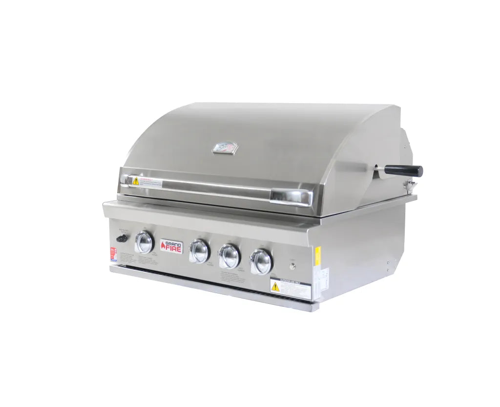 Grandfire Classic 32 in-built grill head SS grills hotplate flame tamer halogen lights back burner Rotis kit