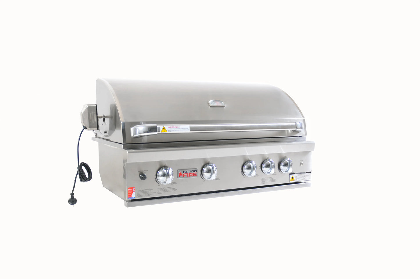 Grandfire Classic 38 in-built bbq head SS grills hotplate flame tamer halogen lights back burner Rotis kit