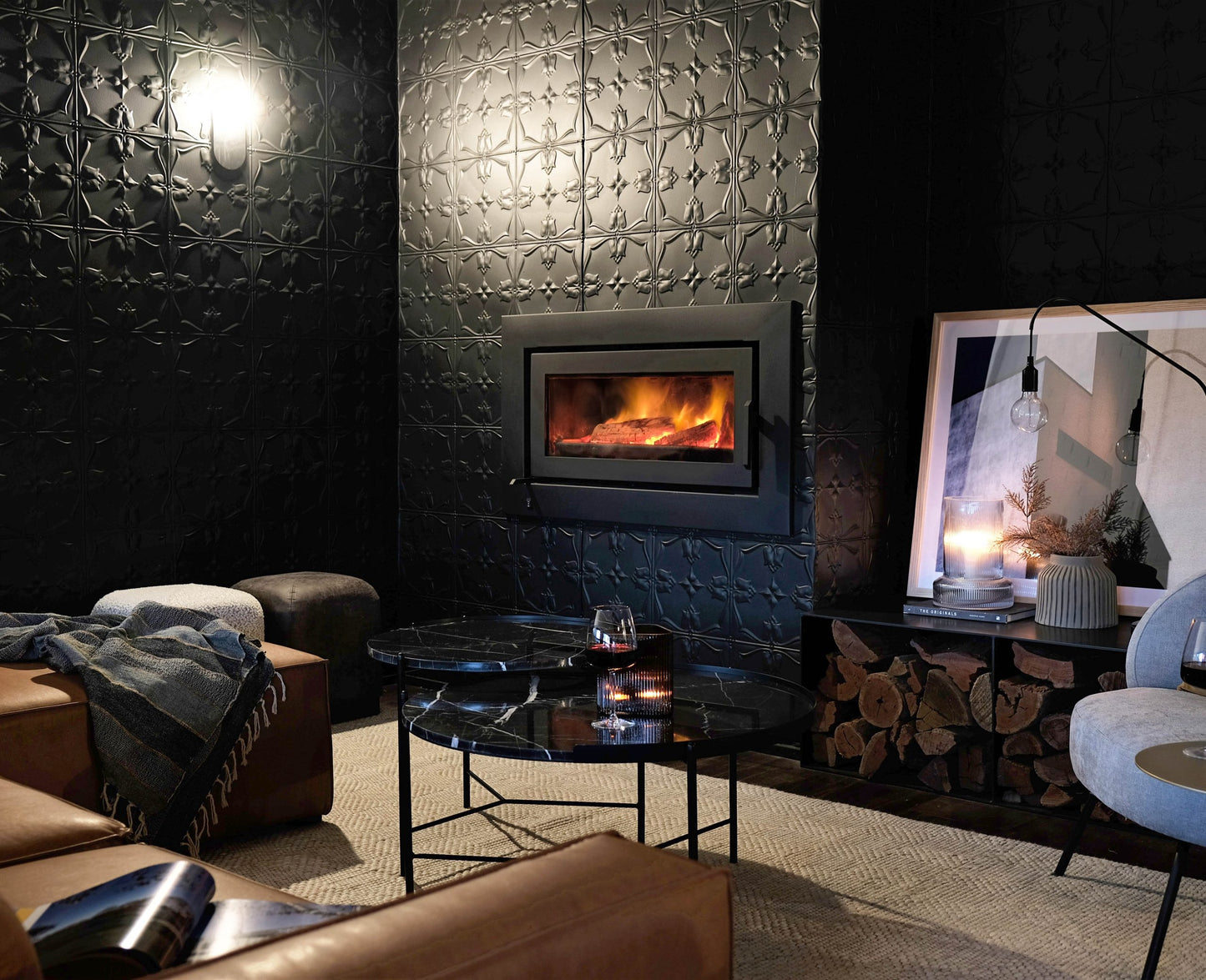 Kemlan C900 Insert masonry series 2 wood fireplace with fixed handle, fan model for efficient heating and airflow.