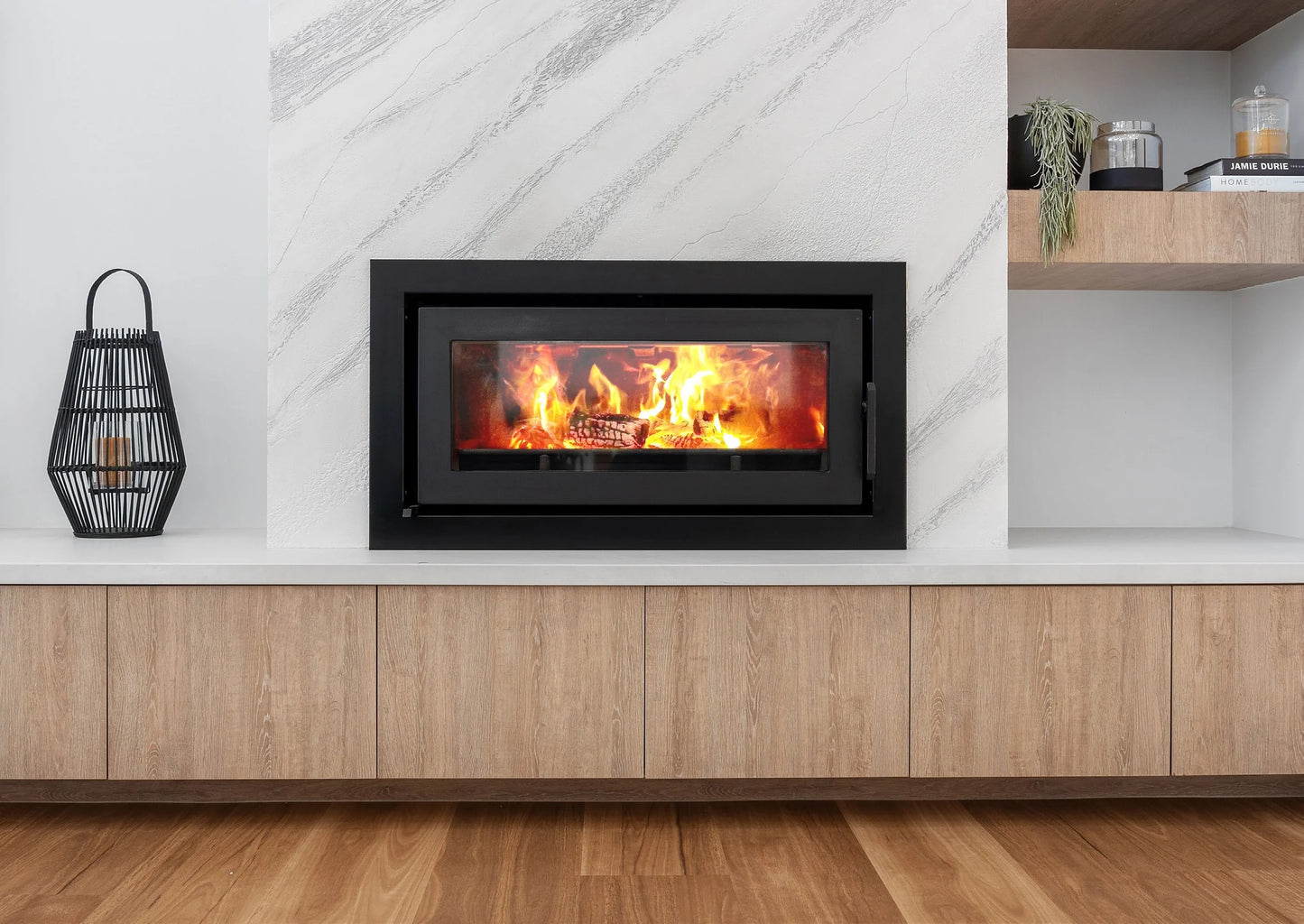 Kemlan C900 INSERT- MASONRY OR METAL FRAME - SERIES 2 - FIXED HANDLE (NO FAN) - METALLIC BLACK