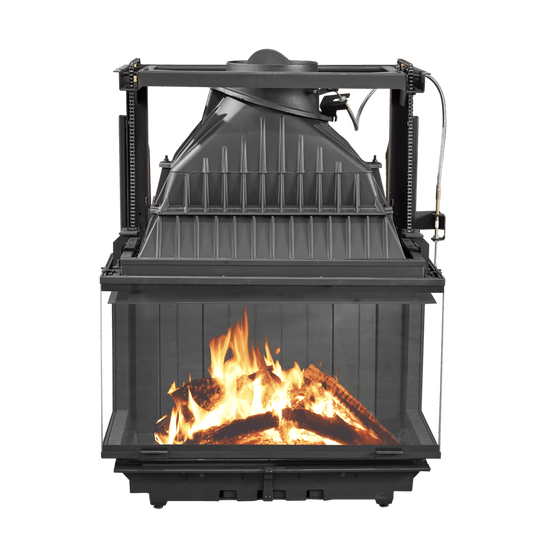 Cheminees Philippe 8903V Dual opening door. Heats up to 300 Sqm.