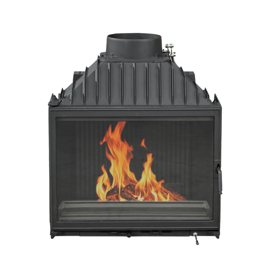 Cheminees Philippe 692 wood fireplace with swing door, heats up to 220 sqm, modern design for cozy home heating.