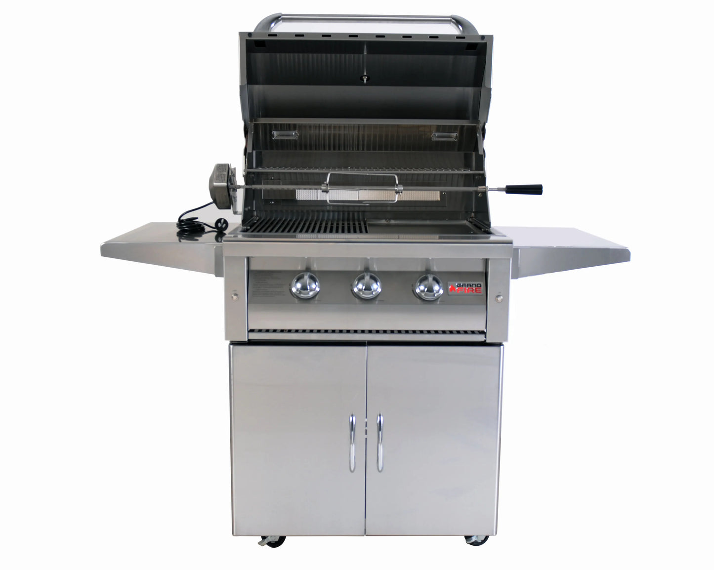 Grandfire Deluxe 30 BBQ on Cart with two shelves