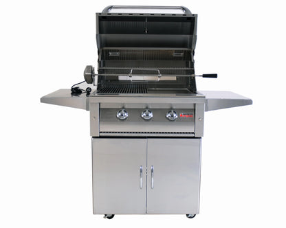 Grandfire Deluxe 30 BBQ on Cart with two shelves