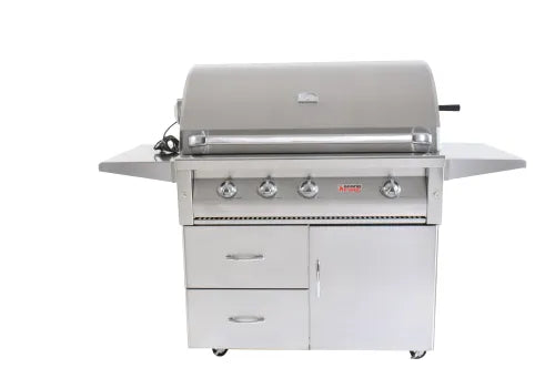 Grandfire Deluxe 42 BBQ on Cart with two shelves