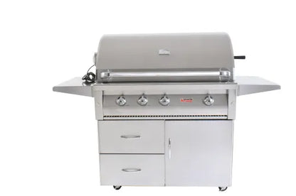 Grandfire Deluxe 42 BBQ on Cart with two shelves
