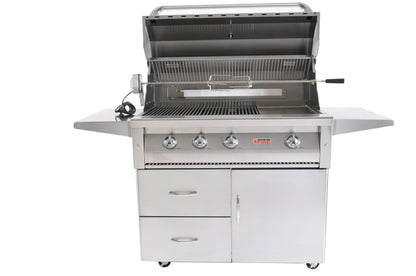 Grandfire Deluxe 42 BBQ on Cart with two shelves