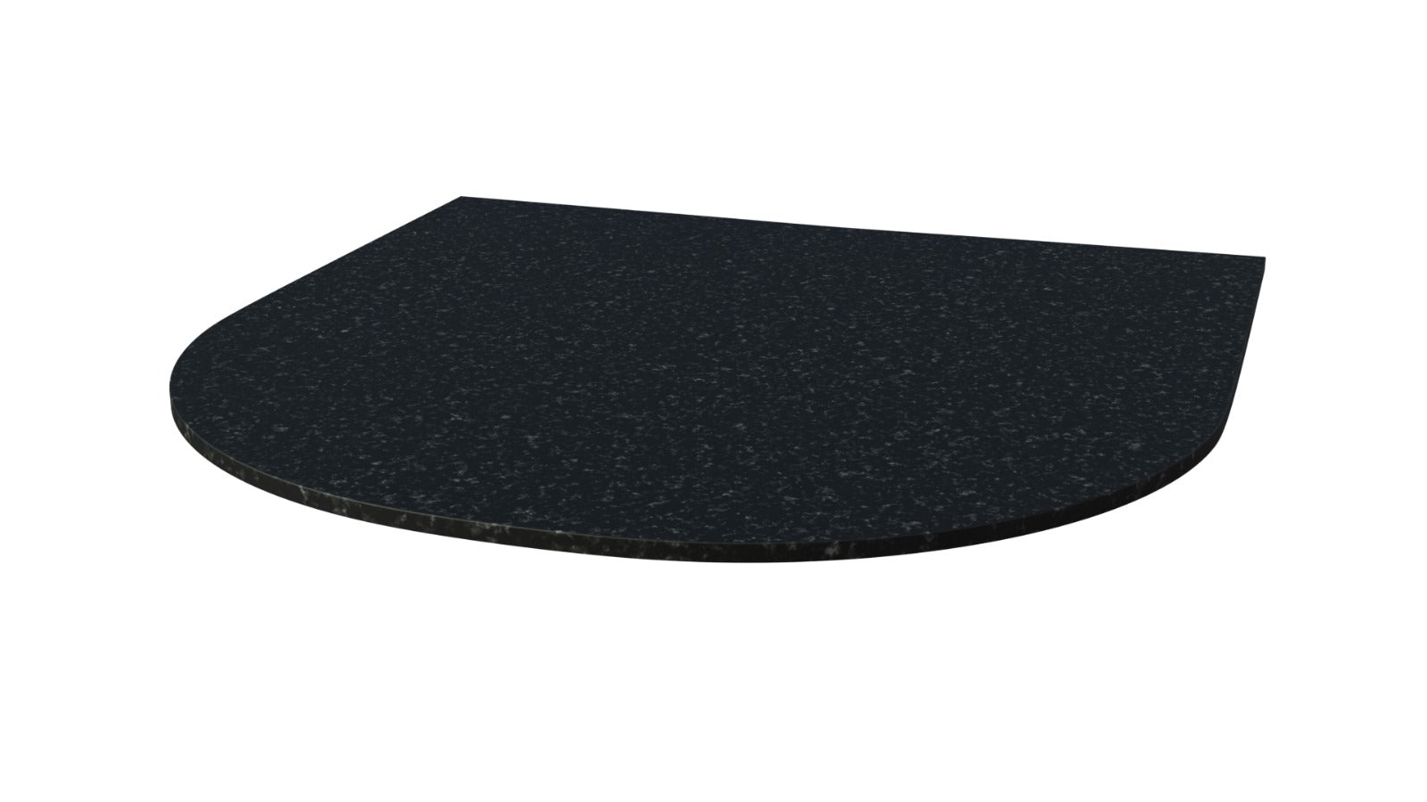 Haus Fire Urban Black flat wall curved hearth in granite, 1250x1250x20, with a sleek black finish and modern design.