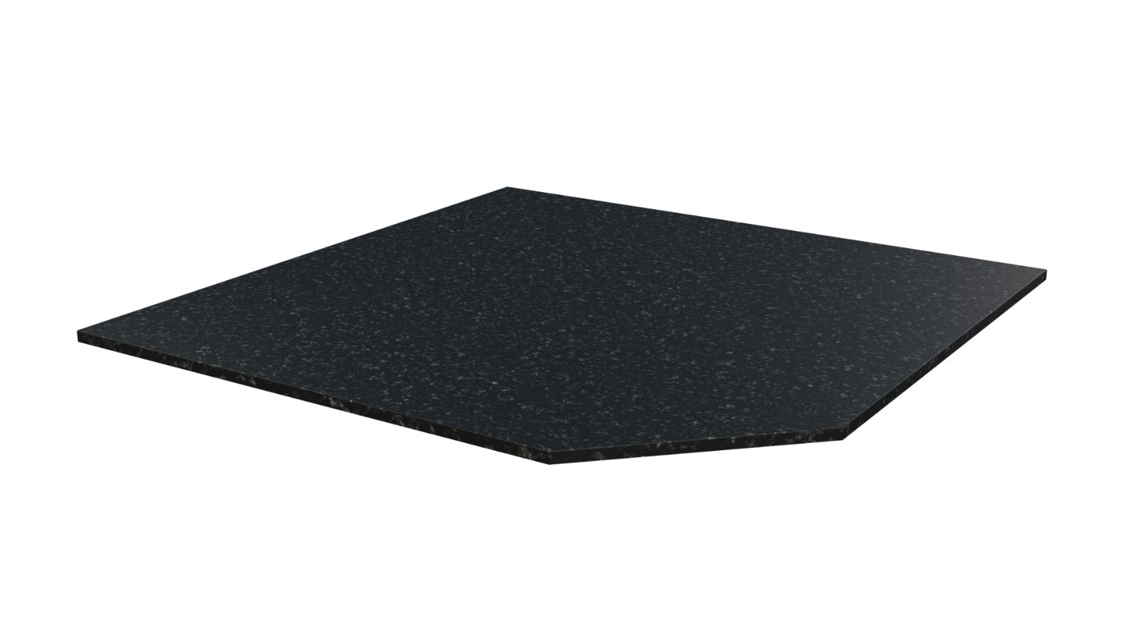 Haus Fire Urban Black corner hearth square in granite, 1250x1250x20, with a modern black finish and clean angular design.