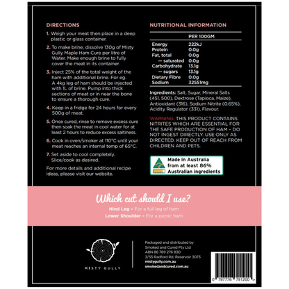 Misty Gully Maple Ham Cure 1KG