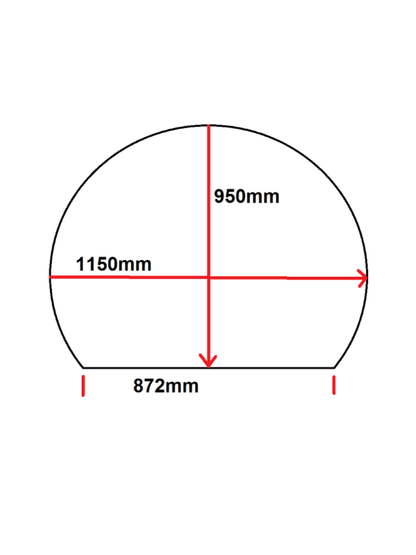 Castworks Hearth 1150mm x 950mm Round Granite Hearth w Straight Rear Edge Black Galaxy