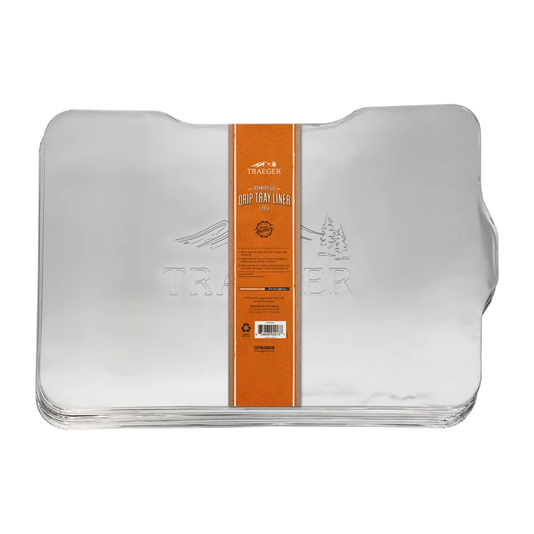 Ironwood 650 Traeger drip tray liner pack of 5 for BBQ accessories, designed for easy cleanup and fit in Traeger grills.