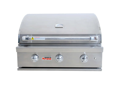 Grandfire Silverline 32 in-built grill head remains classic series profile no built-in back burner rotisserie kit