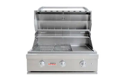 Grandfire Silverline 32 in-built grill head remains classic series profile no built-in back burner rotisserie kit