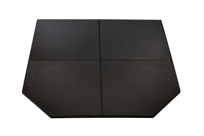 Kent Maxiheat Hearth 1.2m x 1.2m Matt Grey Cut Off Edges Metal Edge