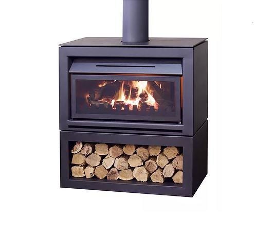 Nectre N900 Freestanding With Wood Stacker Base Inc Flue Kit