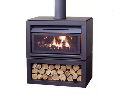 Nectre N900 Freestanding With Wood Stacker Base Inc Flue Kit