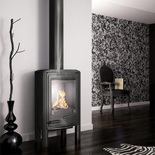 Load image into Gallery viewer, Seguin Jade Freestanding Cast Iron Wood Stove - Grey
